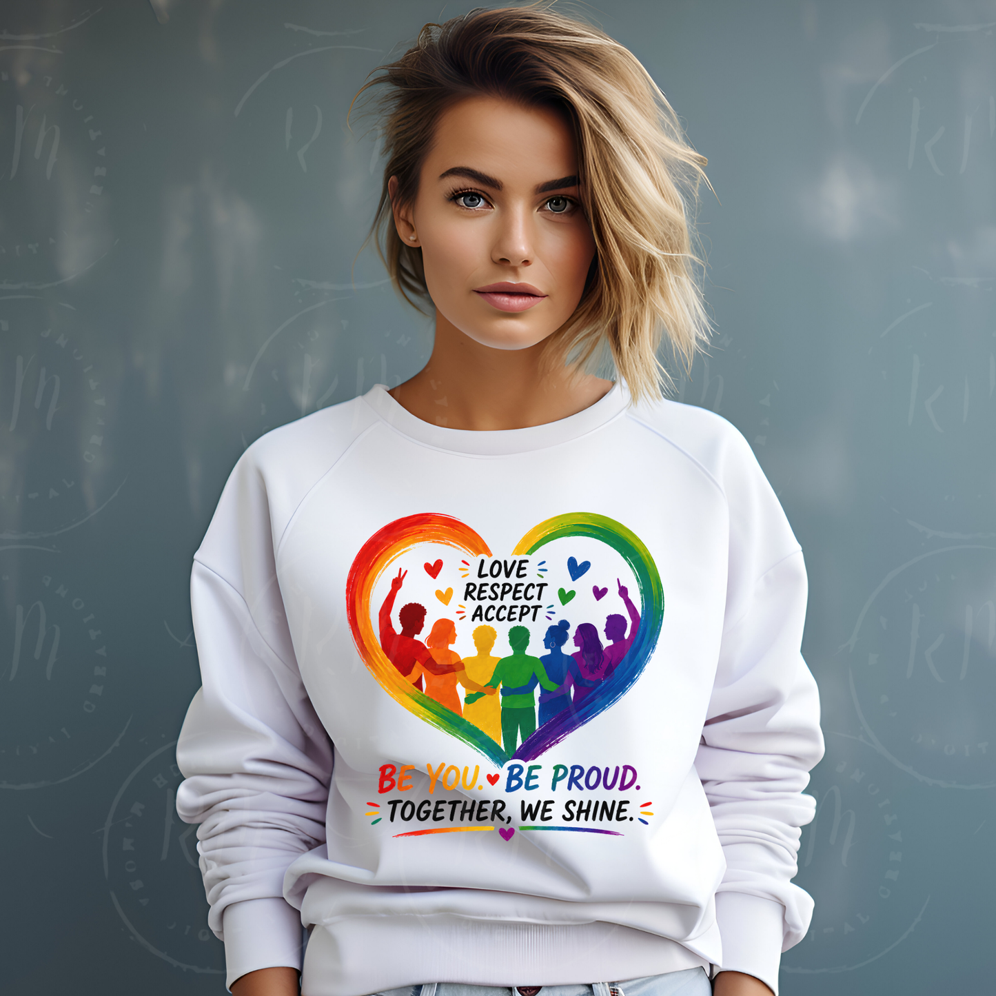LGBTQ+ Pride PNG | Be You Be Proud Rainbow Heart Sublimation Design | Digital Download
