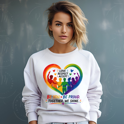 LGBTQ+ Pride PNG | Be You Be Proud Rainbow Heart Sublimation Design | Digital Download
