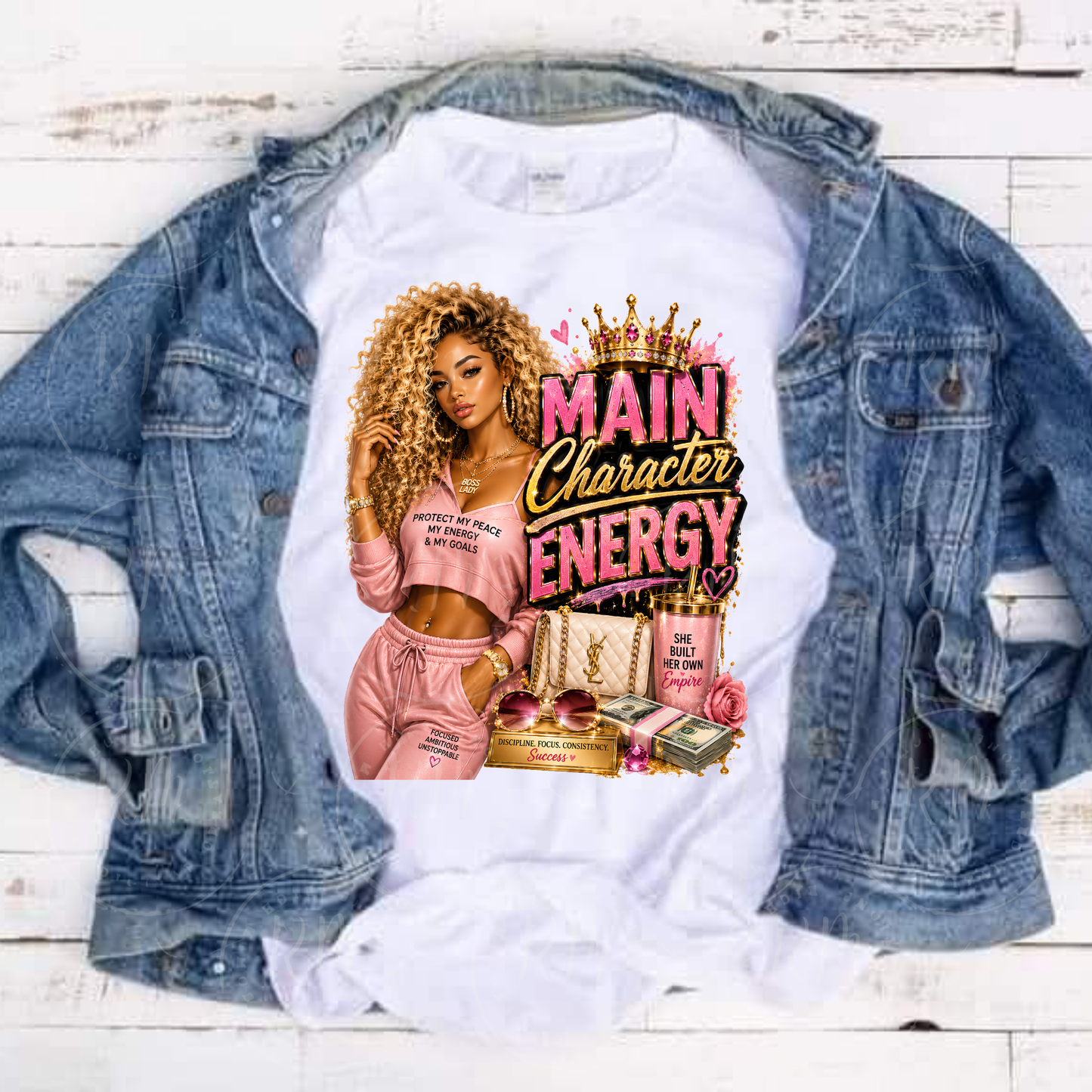 Main Character Energy PNG | Black Girl Magic Sublimation Design | Boss Babe PNG | Women Empowerment Graphic | DTF Transfer Design