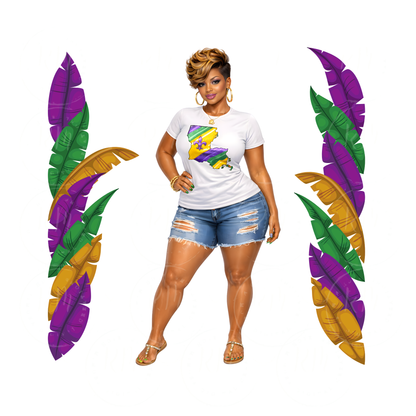 Mardi Gras Black Girl PNG Clipart Bundle | Sublimation Designs (Digital Download)