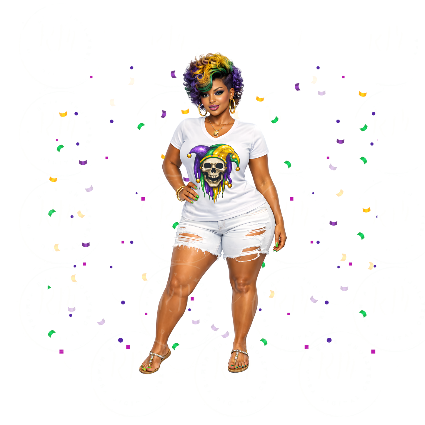 Mardi Gras Black Girl PNG Clipart Bundle | Sublimation Designs (Digital Download)