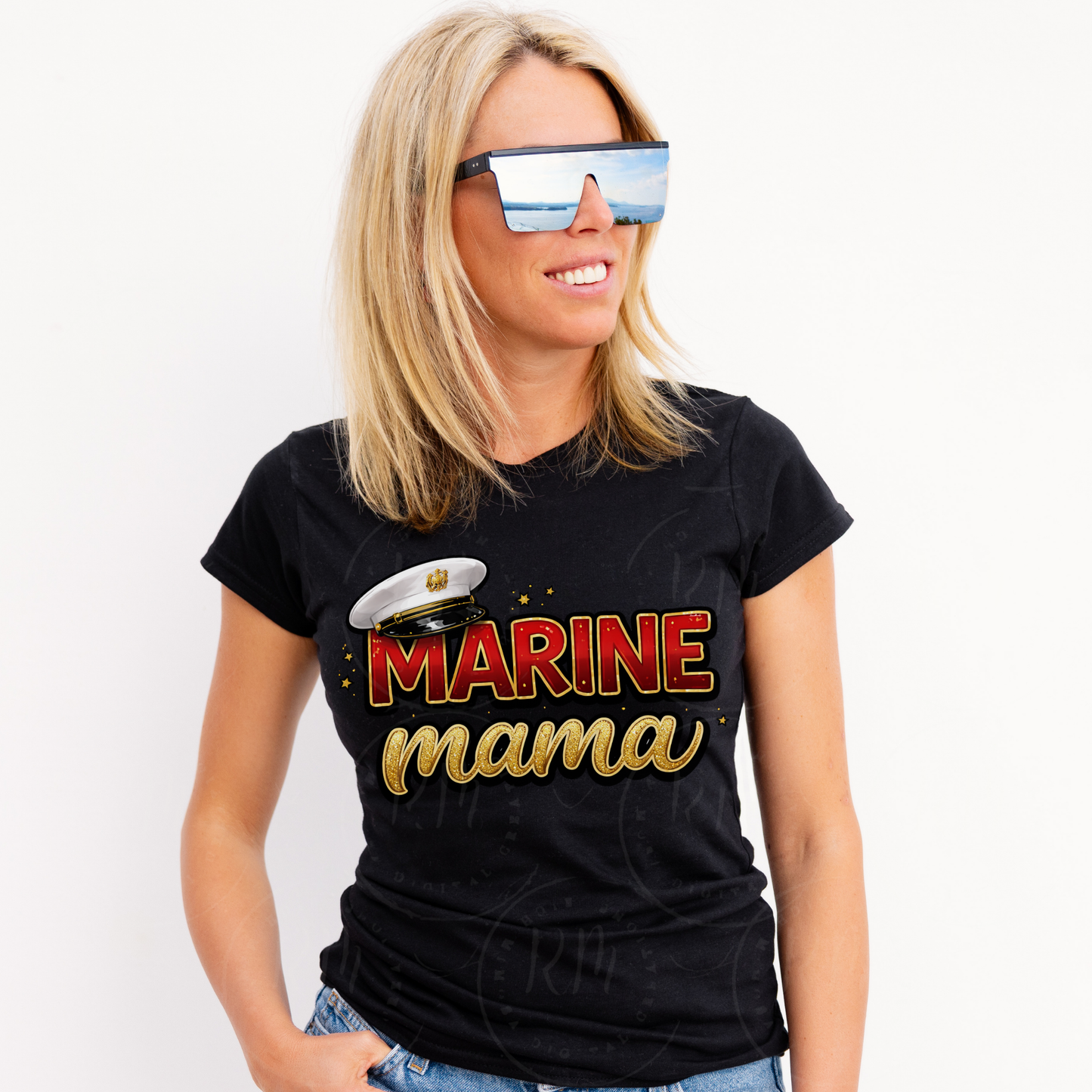 Marine Mama PNG, USMC Mom Shirt Design, Military Mother Sublimation (Digital Download)