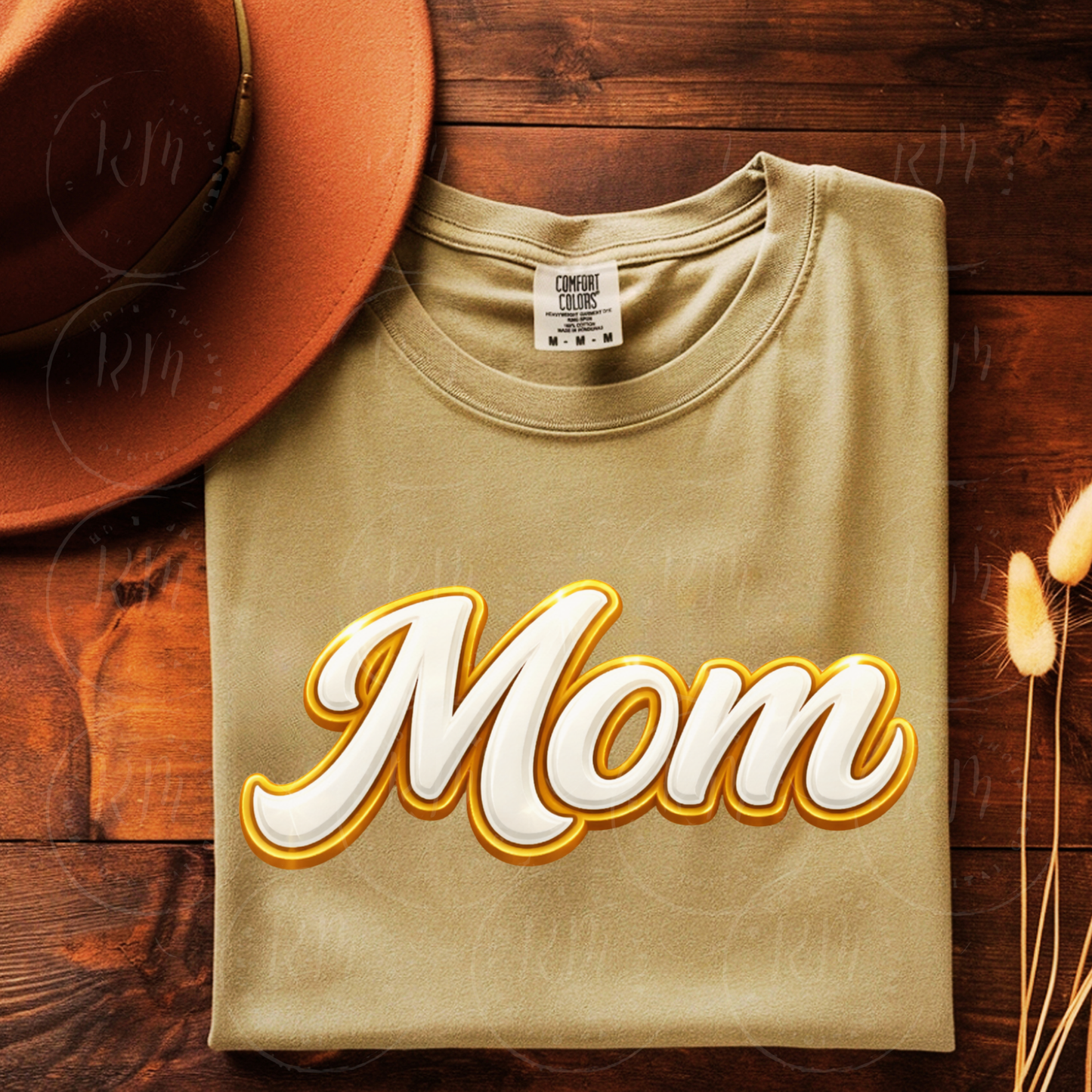 Mom PNG White and Gold, Mother’s Day Design, Sublimation PNG, DTF Transfer File, Mama Shirt Design, Digital Download