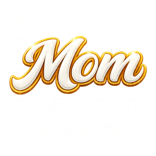 Mom PNG White and Gold, Mother’s Day Design, Sublimation PNG, DTF Transfer File, Mama Shirt Design, Digital Download
