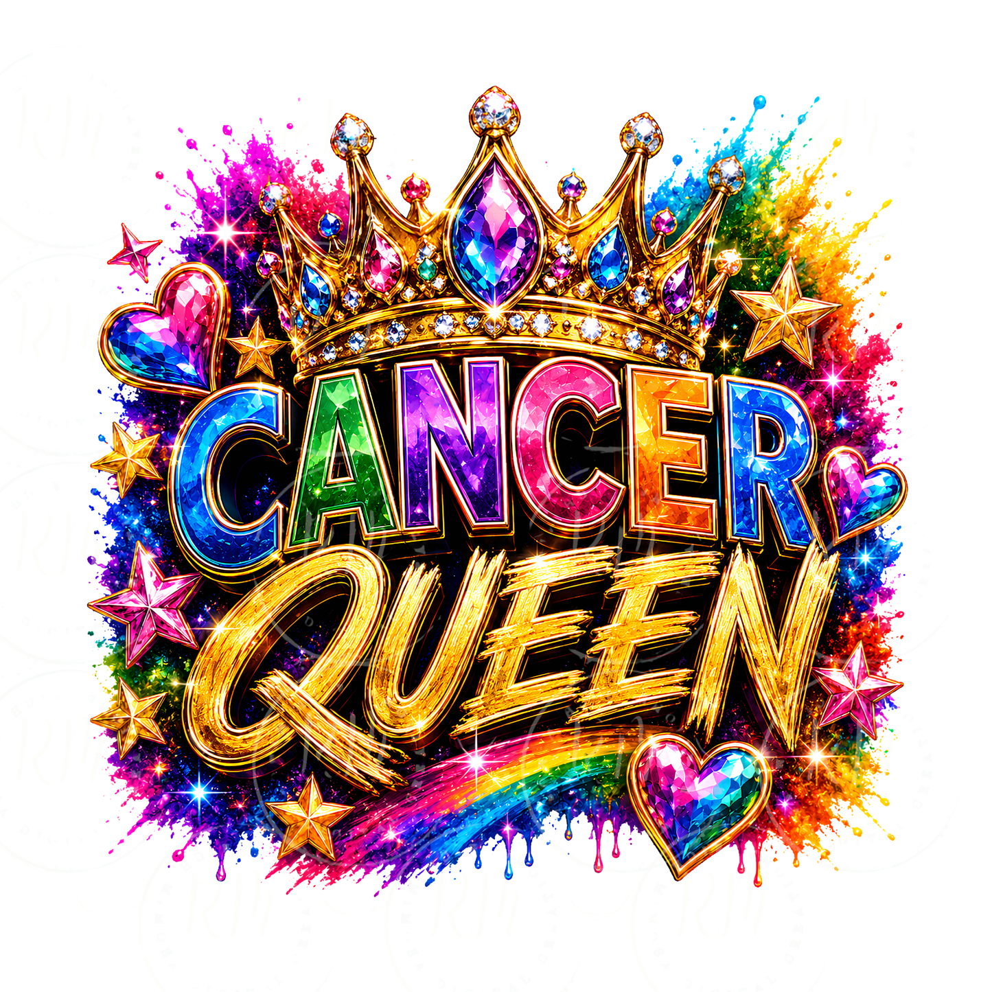 Cancer Queen PNG | Zodiac Queen Crown Sublimation Design | Cancer Zodiac PNG | Colorful Cancer Queen Digital Download