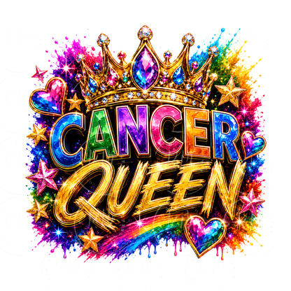 Cancer Queen PNG | Zodiac Queen Crown Sublimation Design | Cancer Zodiac PNG | Colorful Cancer Queen Digital Download
