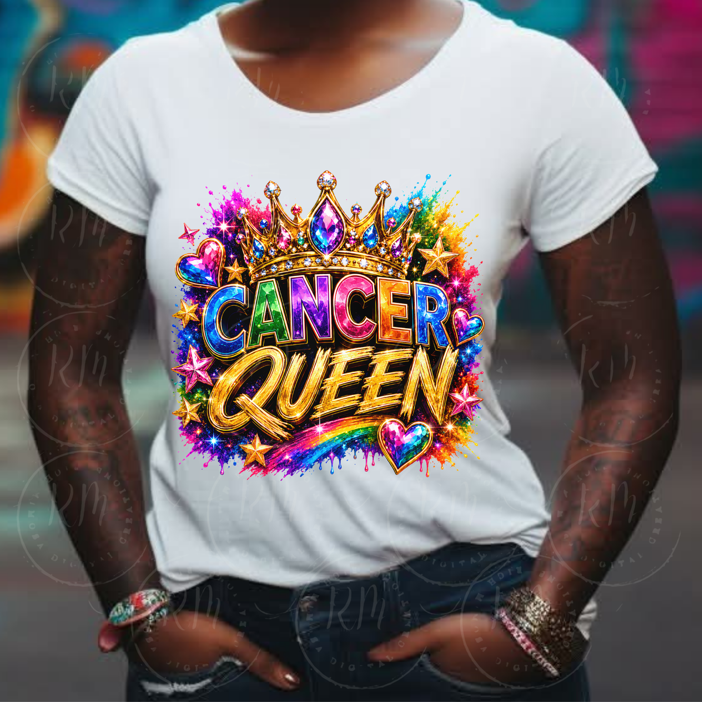 Cancer Queen PNG | Zodiac Queen Crown Sublimation Design | Cancer Zodiac PNG | Colorful Cancer Queen Digital Download