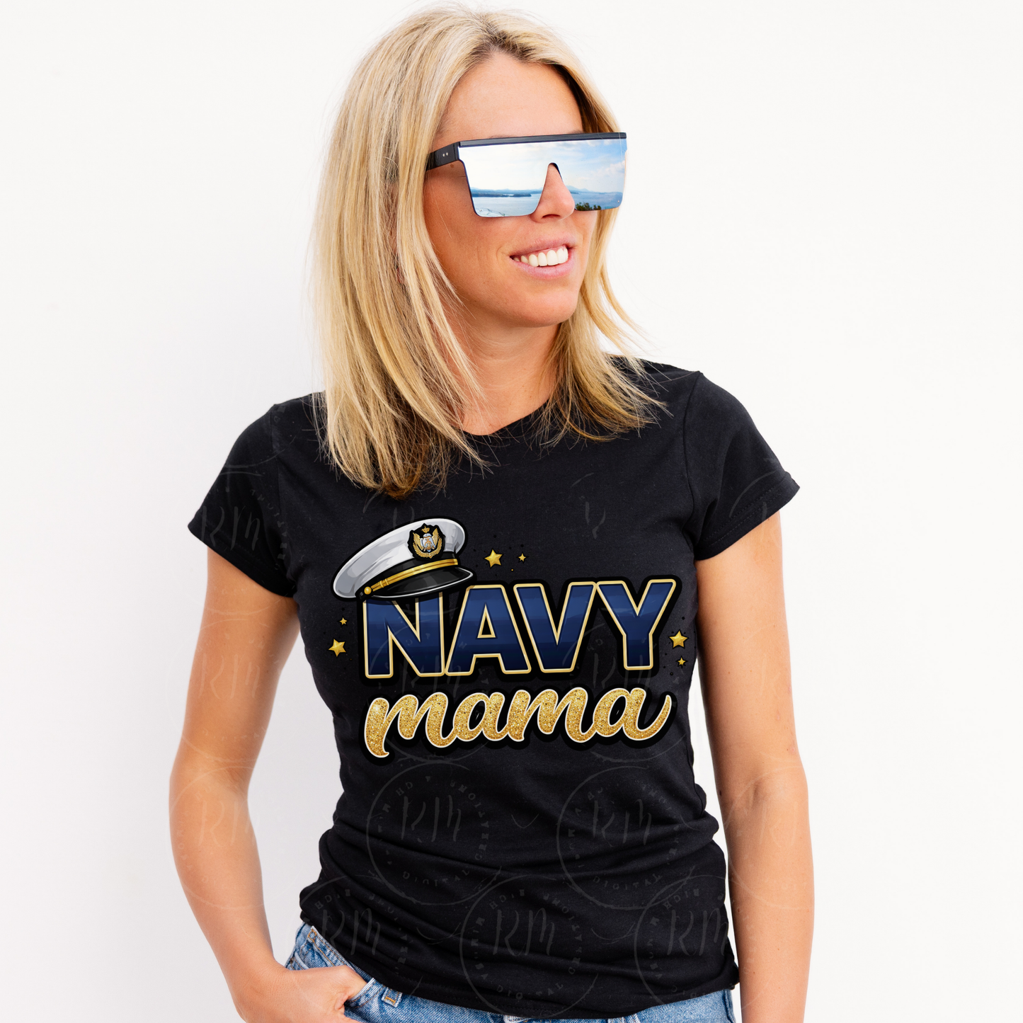 Navy Mama PNG, Military Mom Apparel Design (Digital Download)