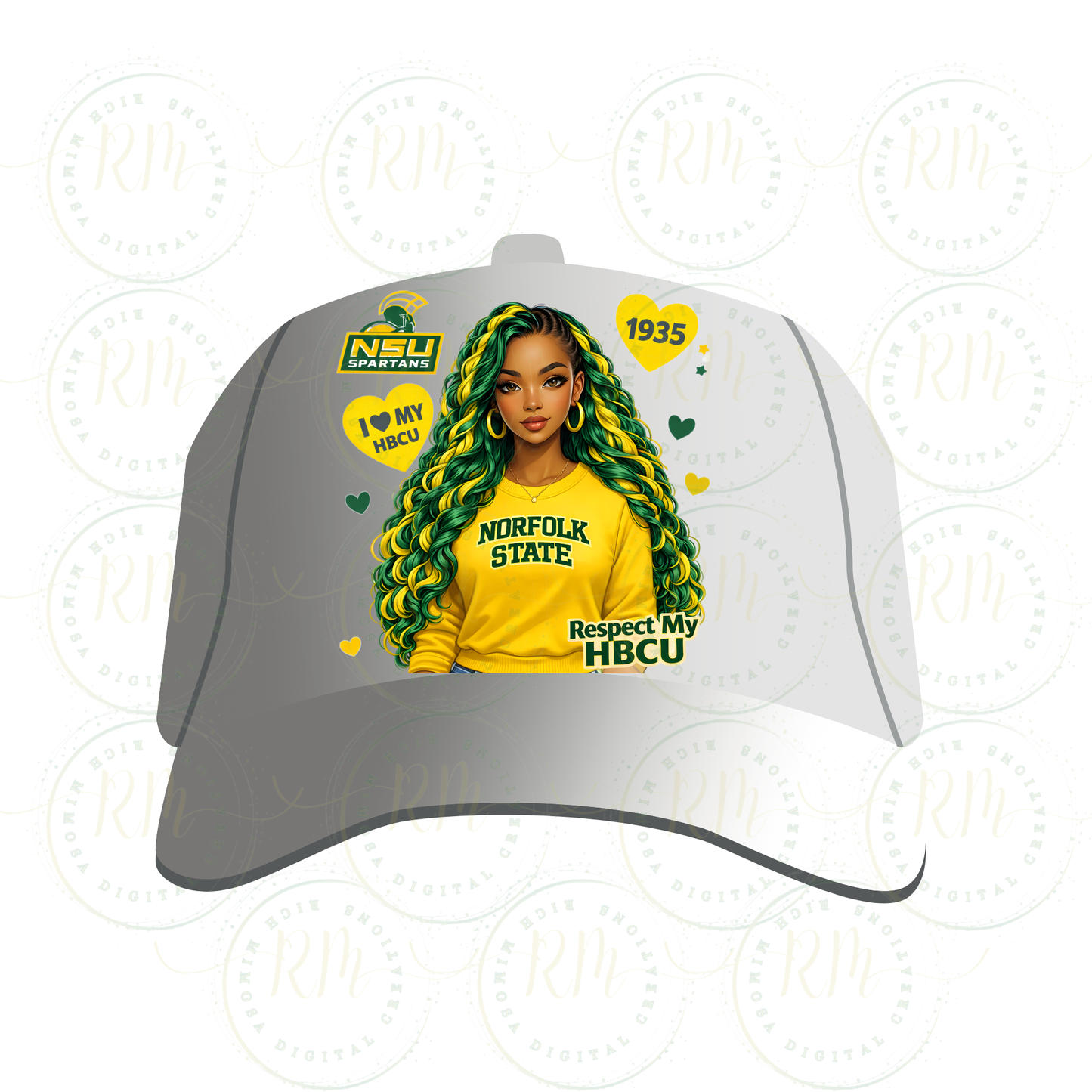 Norfolk State Girl With Yellow Sweatshirt PNG, HBCU Melanin Clipart, Respect My HBCU Sublimation File