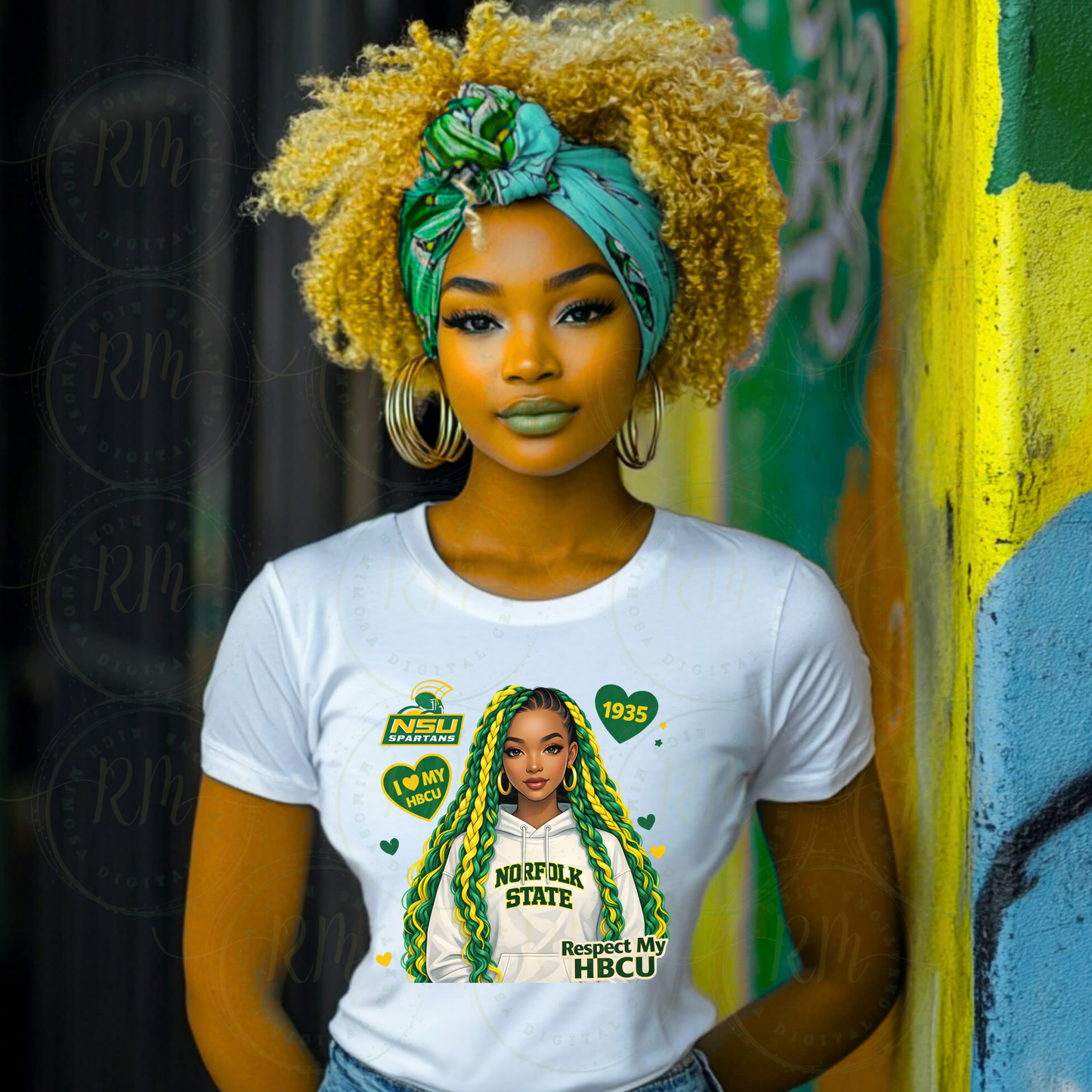 Norfolk State University Clipart: Black Woman PNG, HBCU Design (Digital Download)