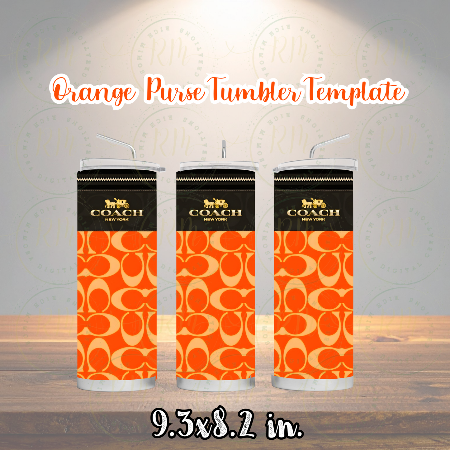 Orange Purse Tumbler Template: Editable Canva Design (Digital Download)