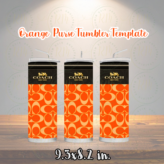 Orange Purse Tumbler Template: Editable Canva Design (Digital Download)