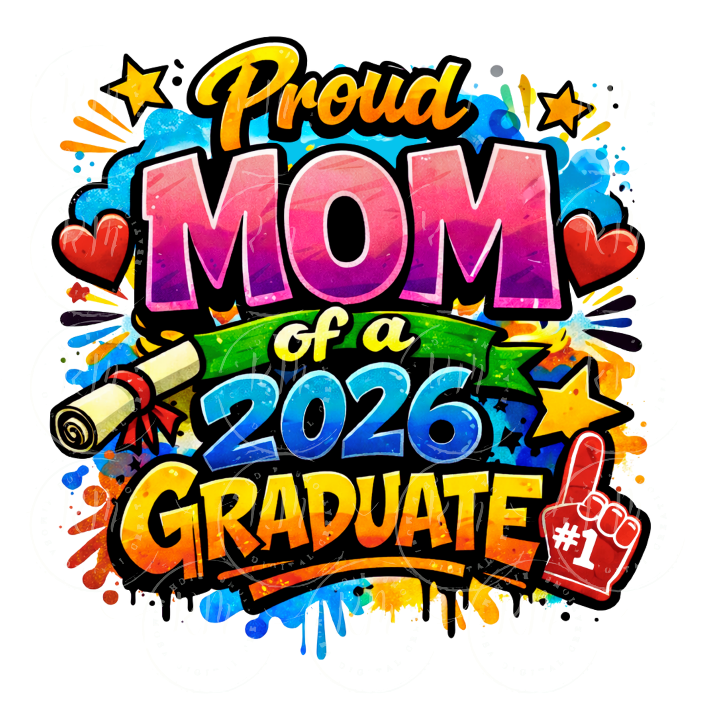 Proud Mom 2026 Graduate PNG, Senior Class Sublimation Design (Digital Download)