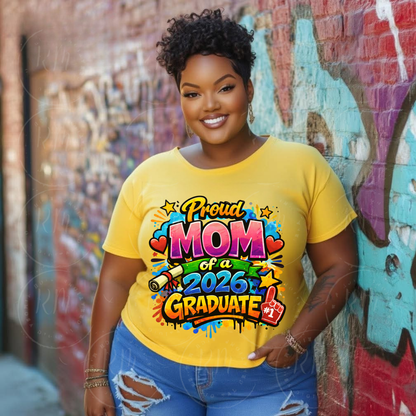Proud Mom 2026 Graduate PNG, Senior Class Sublimation Design (Digital Download)