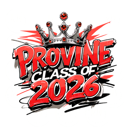 Class of 2026 Clipart, Provine High School PNG – Red and Gray Graphic for School Spirit Shirts, Graduation Gear & More, JPS PNG