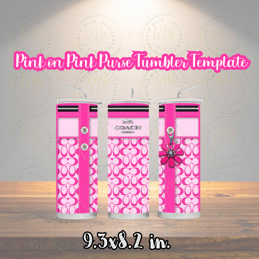 Pink on Pink Purse Tumbler Template: Editable Canva Design (Digital Download)