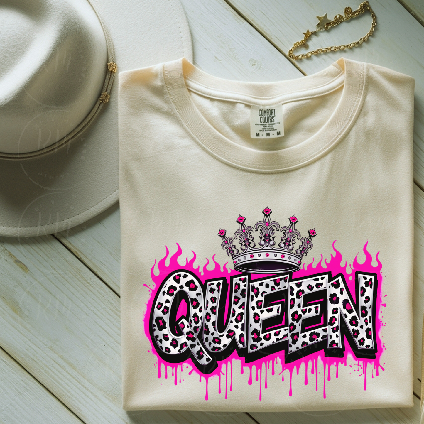 Queen Leopard Pink Drip PNG, Cheetah Crown Graphic (Digital Download)