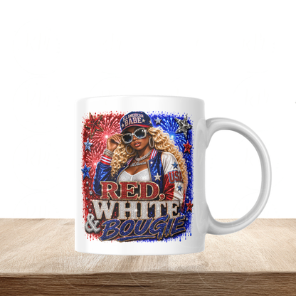 Red White and Bougie PNG | African American Patriotic Girl | 4th of July Sublimation Design | USA T-Shirt Graphic
