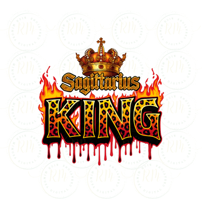 Sagittarius King Leopard Print: Zodiac Crown PNG Clipart (Digital Download)