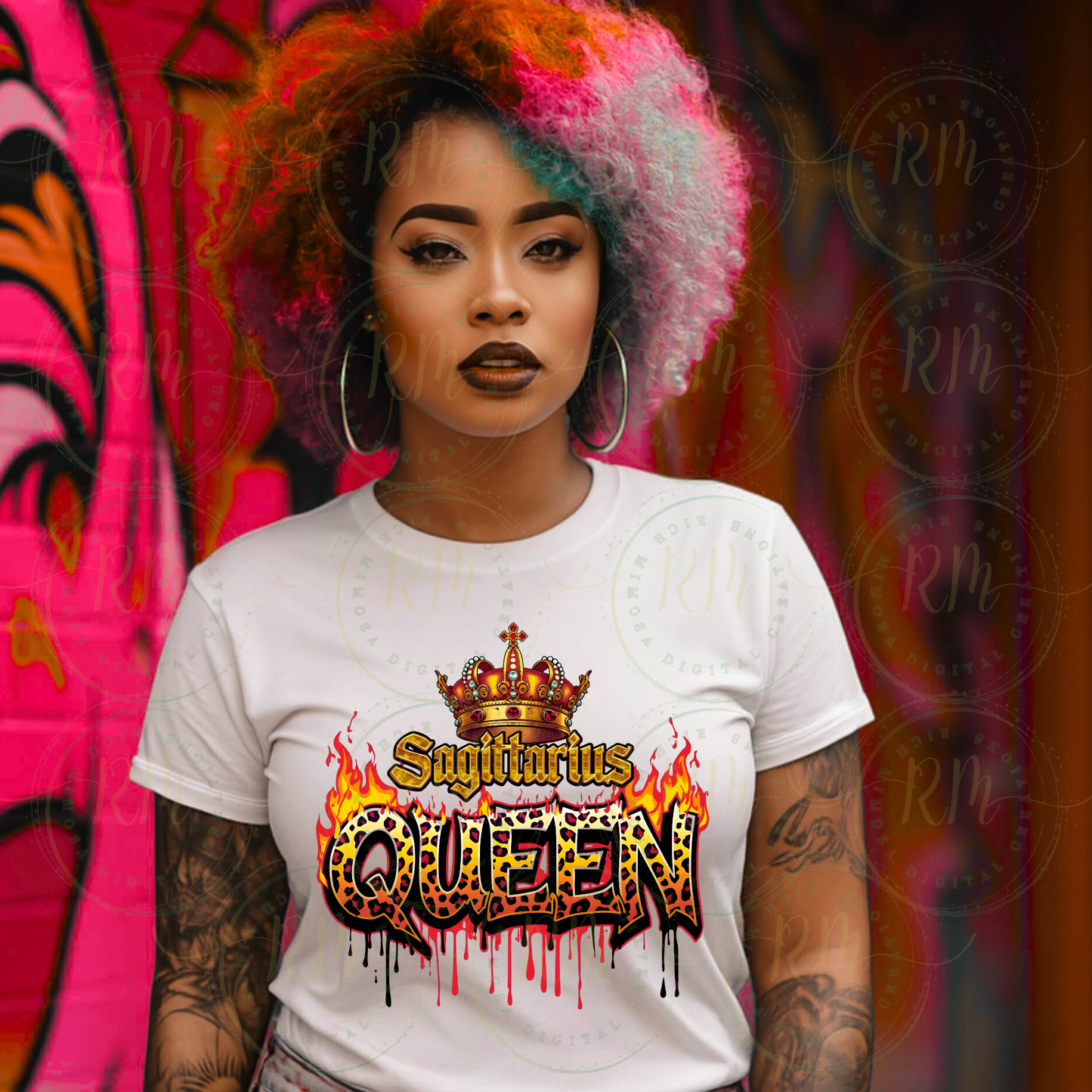 Sagittarius Queen Gold Leopard Print: Zodiac Crown PNG Clipart (Digital Download)