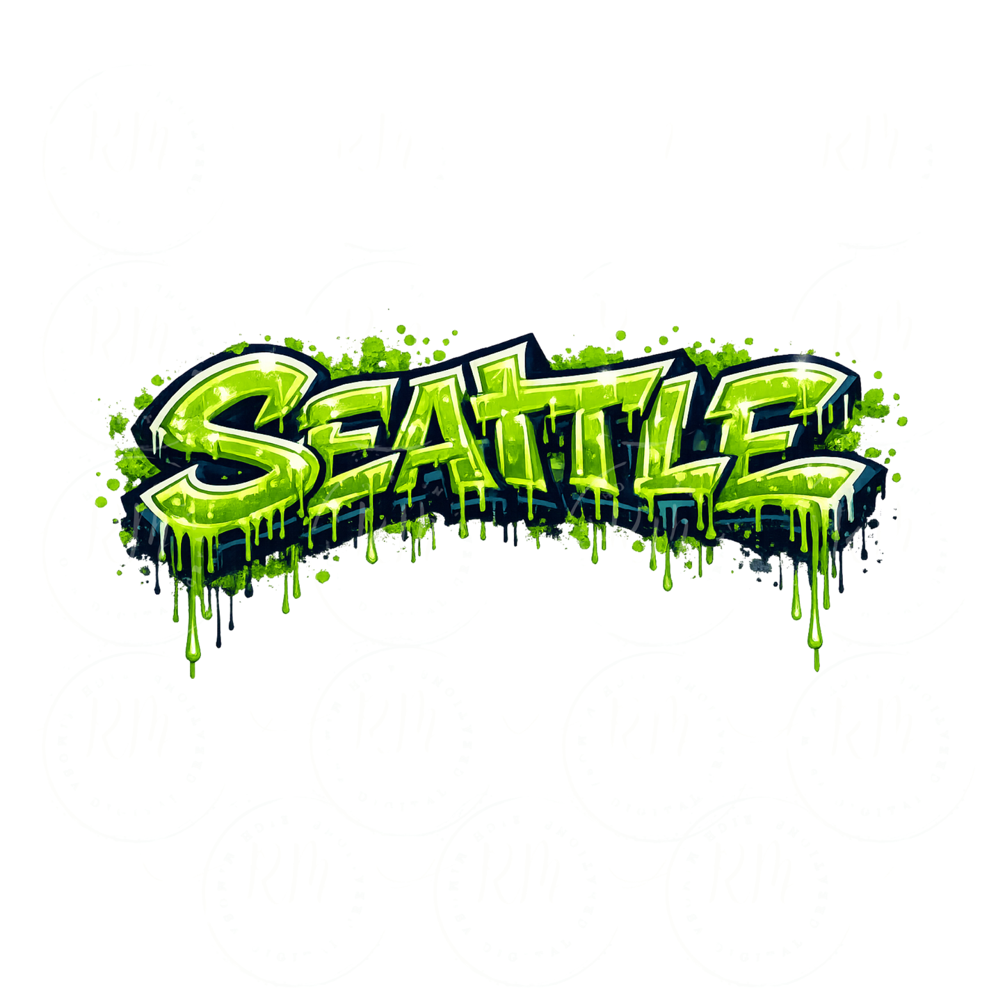 Seattle Graffiti PNG Bundle PLR | 7 Resellable Street-Art PNG Designs | Private Label Rights Digital Download