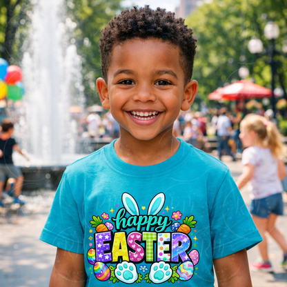 Happy Easter Bunny Clipart, Colorful Spring Graphic (Digital Download)