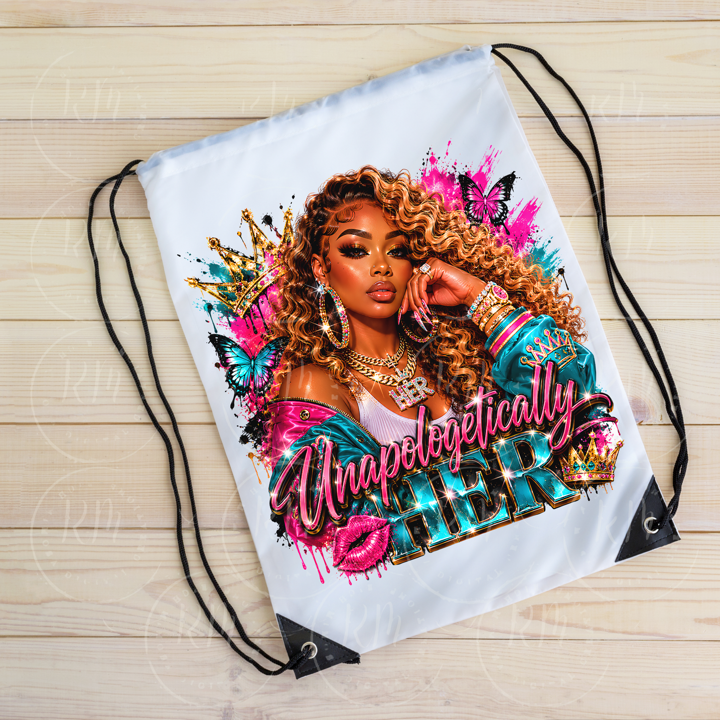 Unapologetically Her PNG | Black Girl Magic Sublimation Design | Melanin Queen PNG | Luxury Fashion Graphic | DTF Transfer Design