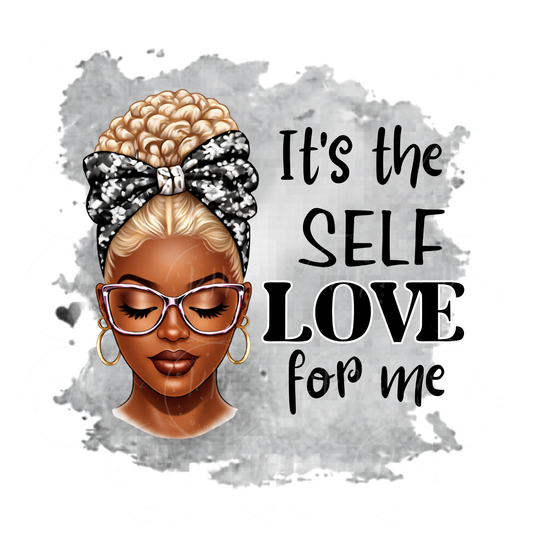 Black Woman Self Love PNG, Afro Bun Glasses Girl Sublimation Design (Digital Download)