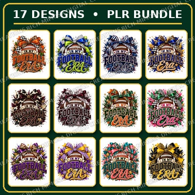 Animal Print Game Day Football PNG Bundle – 17 Designs with PLR Resell Rights