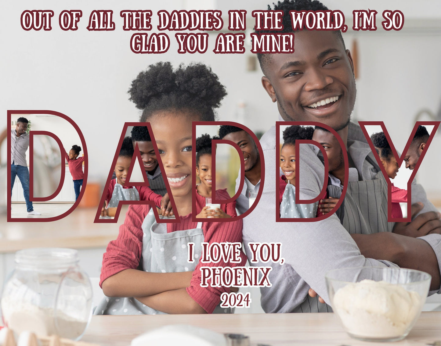 Dad Photo Collage Frame Template: Editable Canva Design (Digital Download)