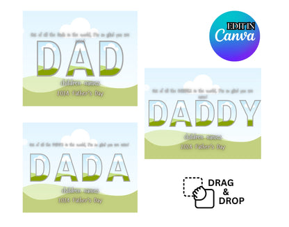Dad Photo Collage Frame Template: Editable Canva Design (Digital Download)