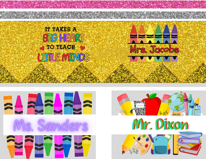 Teacher Editable Digital Tumbler Bundle Templates, 20oz. Skinny Tumbler