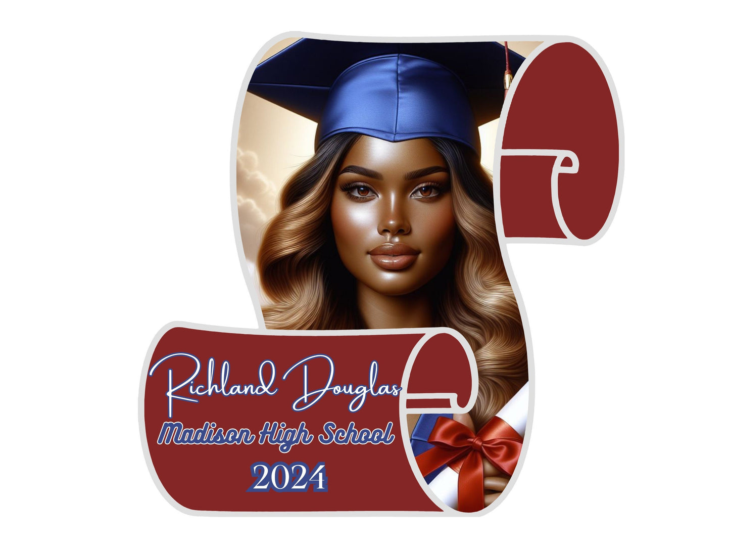 2026 Graduation Custom Scroll Fan Template, Editable Scroll Paddle Template, Grad Fan Designs for Canva