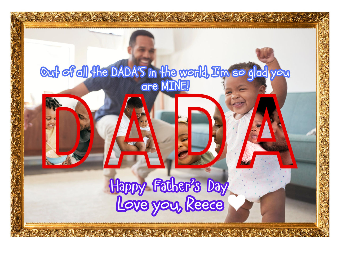 Dad Photo Collage Frame Template: Editable Canva Design (Digital Download)