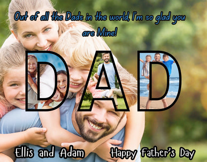 Dad Photo Collage Frame Template: Editable Canva Design (Digital Download)