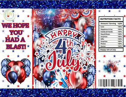 Patriotic Chip Bag Template: 4th of July Party Favor (Canva Editable, Digital Download