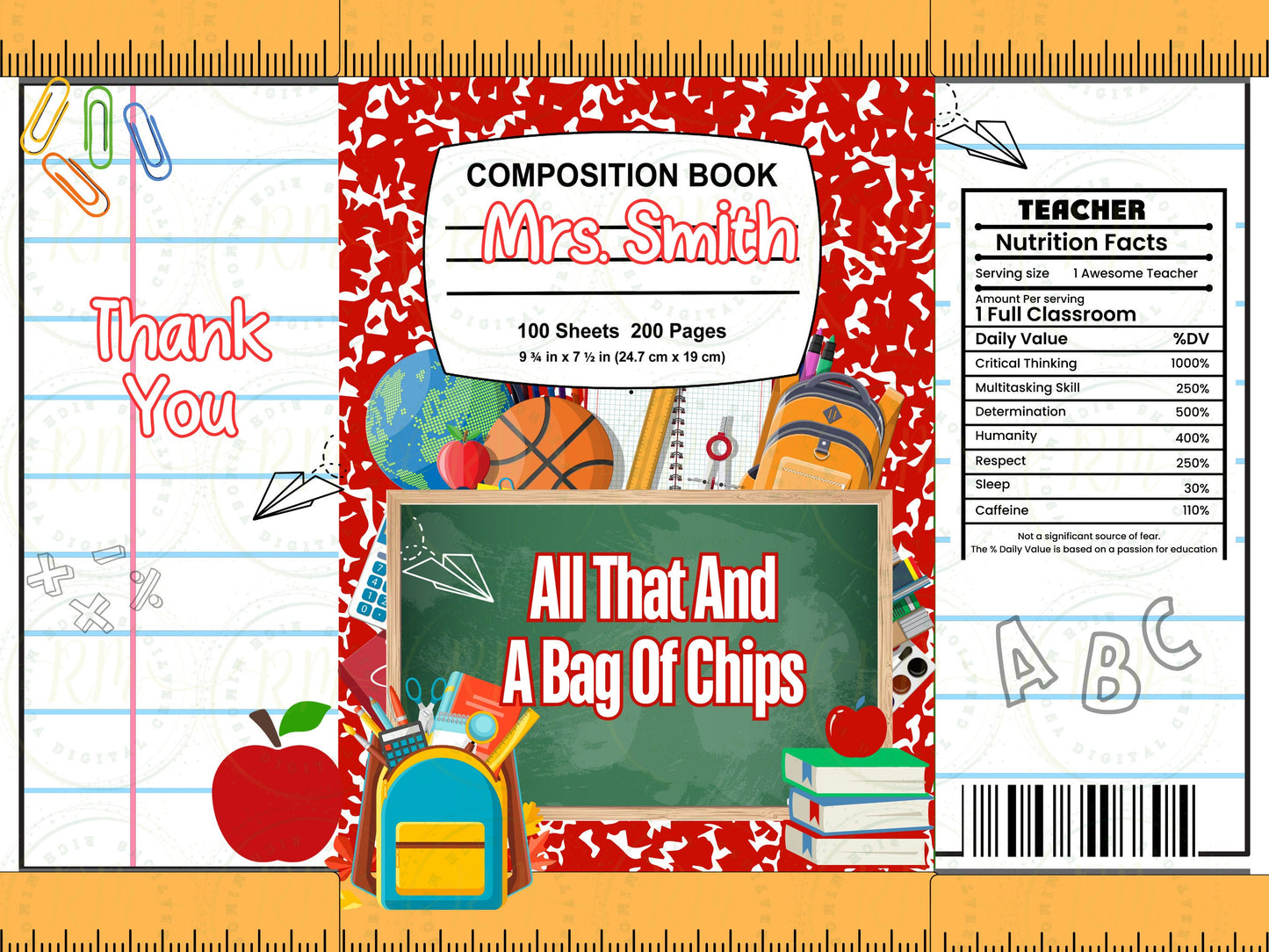 Teacher Party Favor Templates: Editable School Mockup Bundle (Canva)