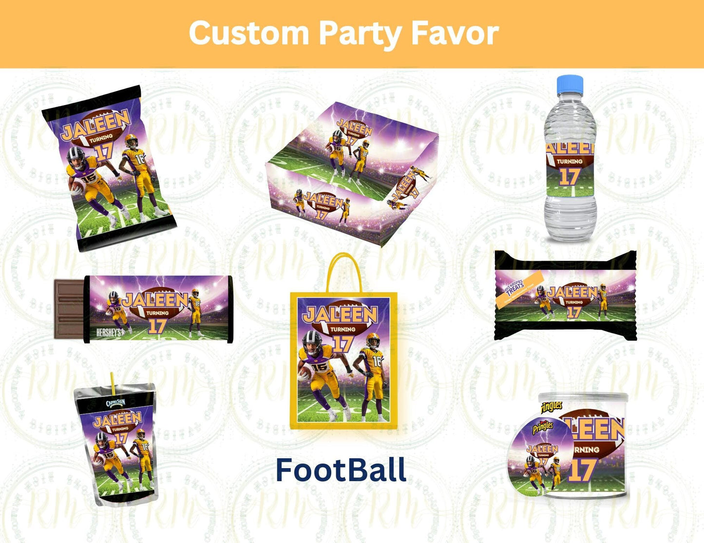 Football Party Favor Template Bundle: DIY Canva Templates (Digital Download)