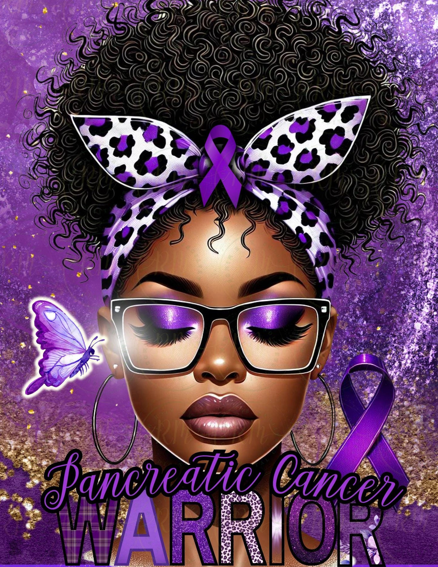 Pancreatic Cancer Warrior Design: Editable Template (Digital)