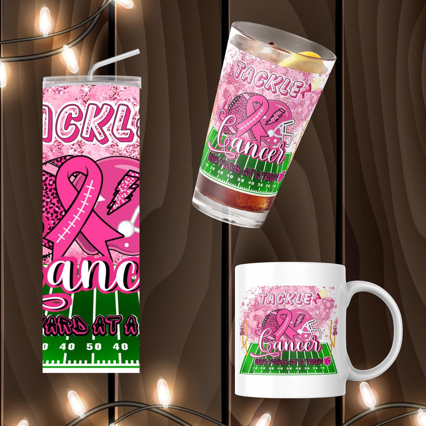 Tackle Cancer Football Field Design (Digital Template)