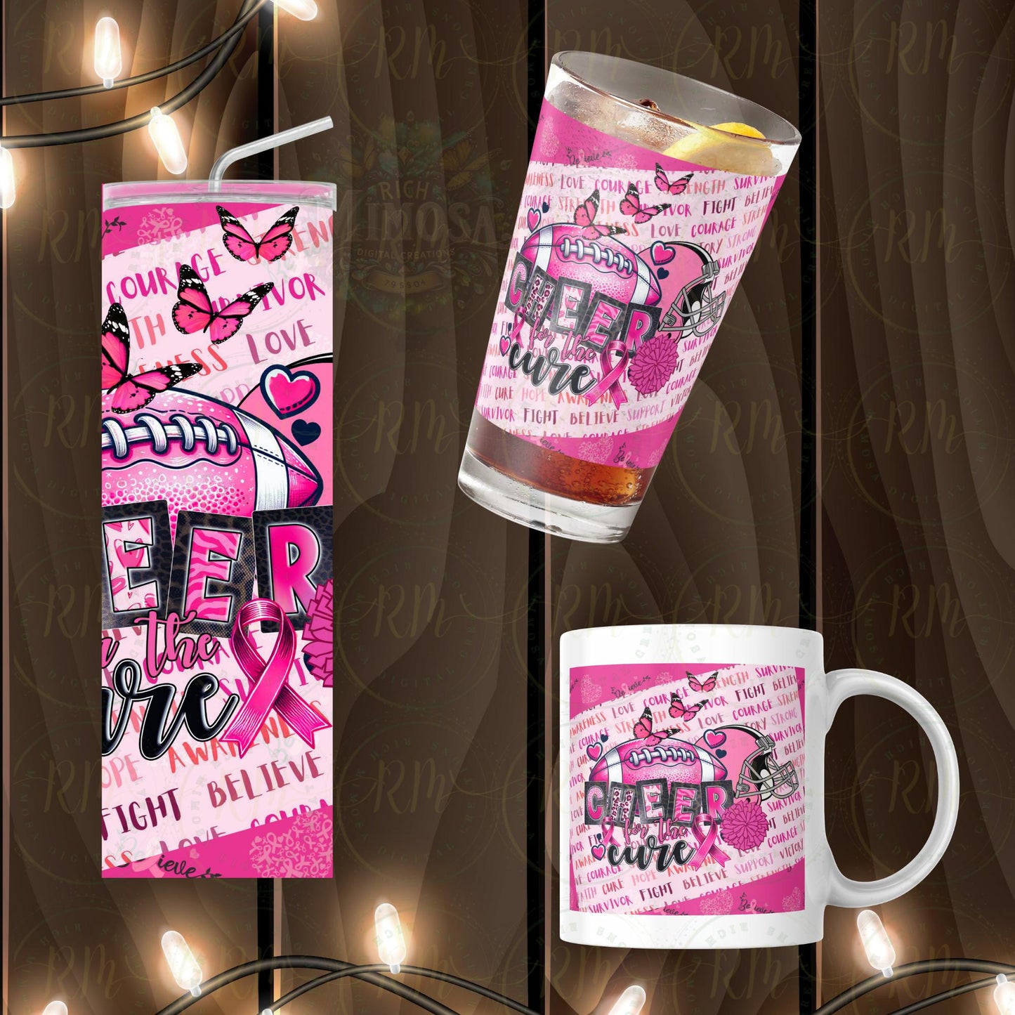 Cheer For The Cure Template: Breast Cancer Awareness (Canva Digital Template)