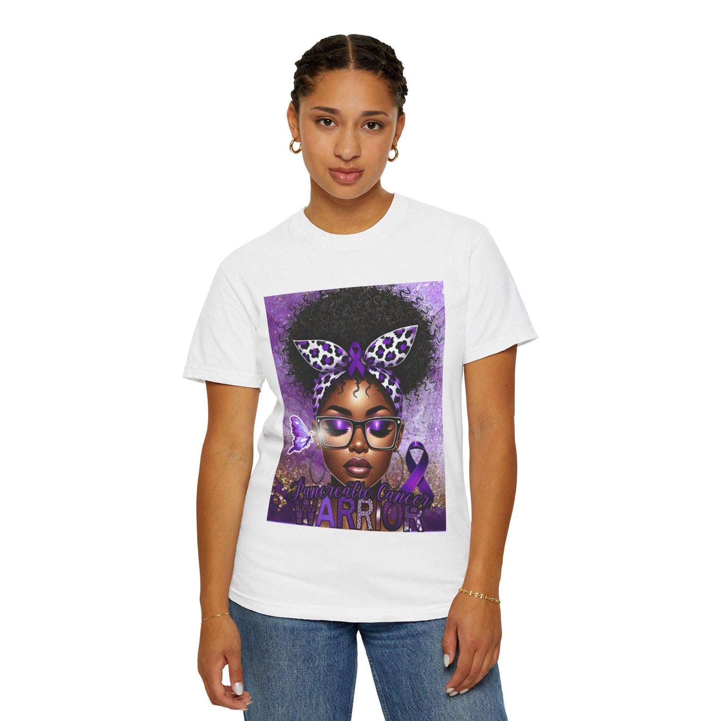 Pancreatic Cancer T-shirt - Unisex Garment-Dyed