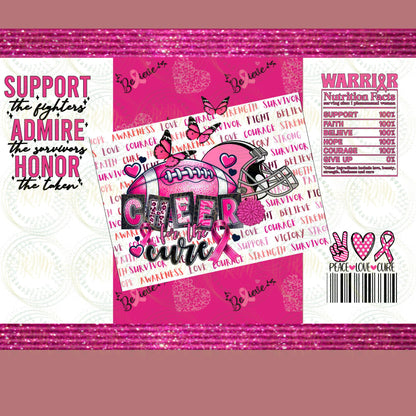 Editable Breast Cancer Chip Bag Wrappers: Party Favors (Digital Download)