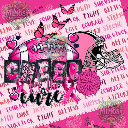 Cheer For The Cure Template: Breast Cancer Awareness (Canva Digital Template)