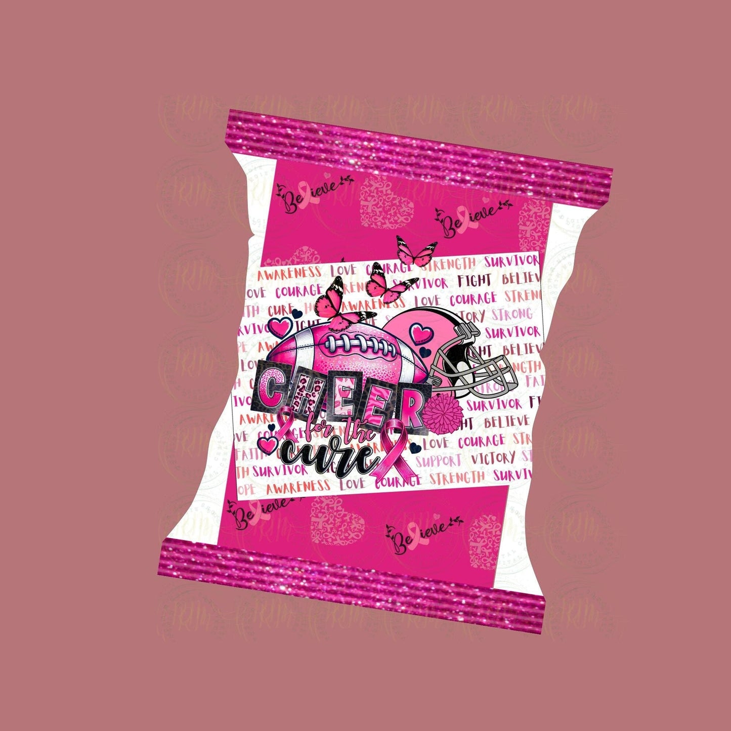 Editable Breast Cancer Chip Bag Wrappers: Party Favors (Digital Download)