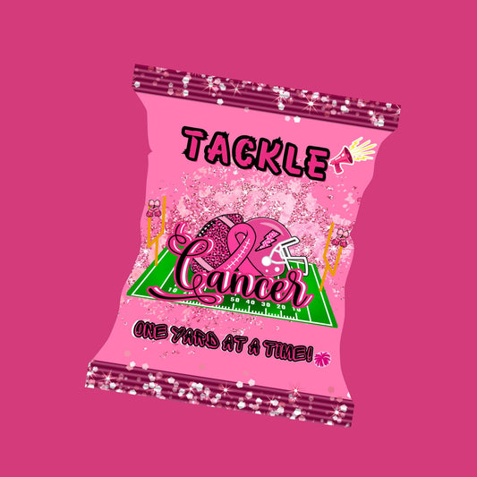 Editable Breast Cancer Chip Bag Wrappers: Party Favors (Canva Template)