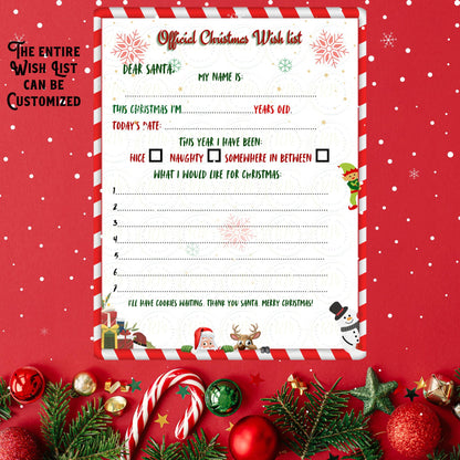 Christmas Letter from Santa | Personalized Christmas Wish List for Kids to Santa | Magical Holiday Tradition & Keepsake
