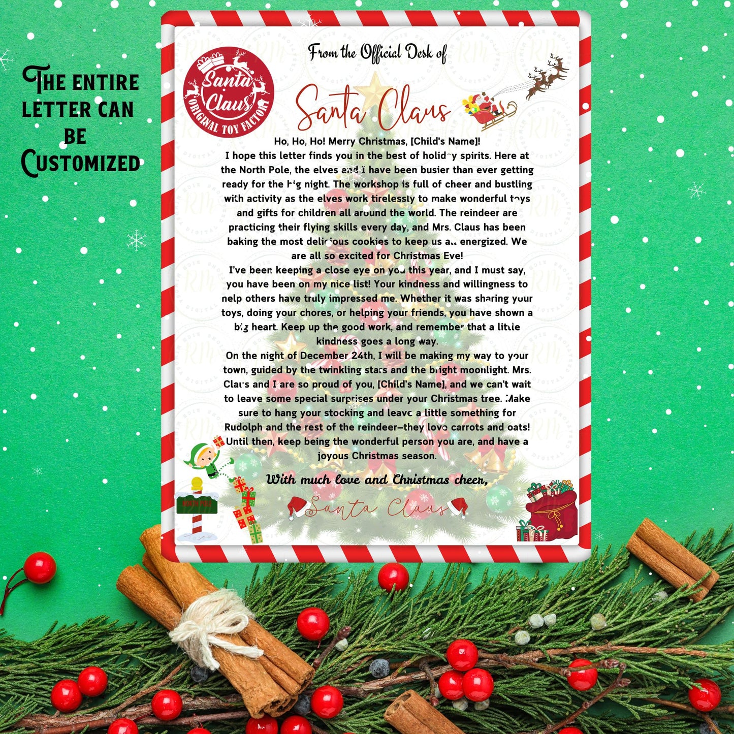 Christmas Letter from Santa | Personalized Christmas Wish List for Kids to Santa | Magical Holiday Tradition & Keepsake