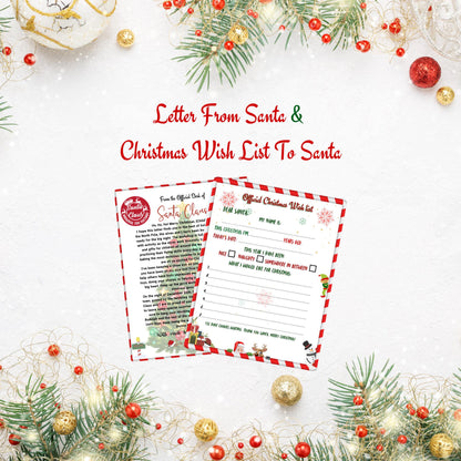 Christmas Letter from Santa | Personalized Christmas Wish List for Kids to Santa | Magical Holiday Tradition & Keepsake