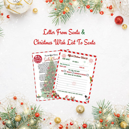 Christmas Letter from Santa | Personalized Christmas Wish List for Kids to Santa | Magical Holiday Tradition & Keepsake